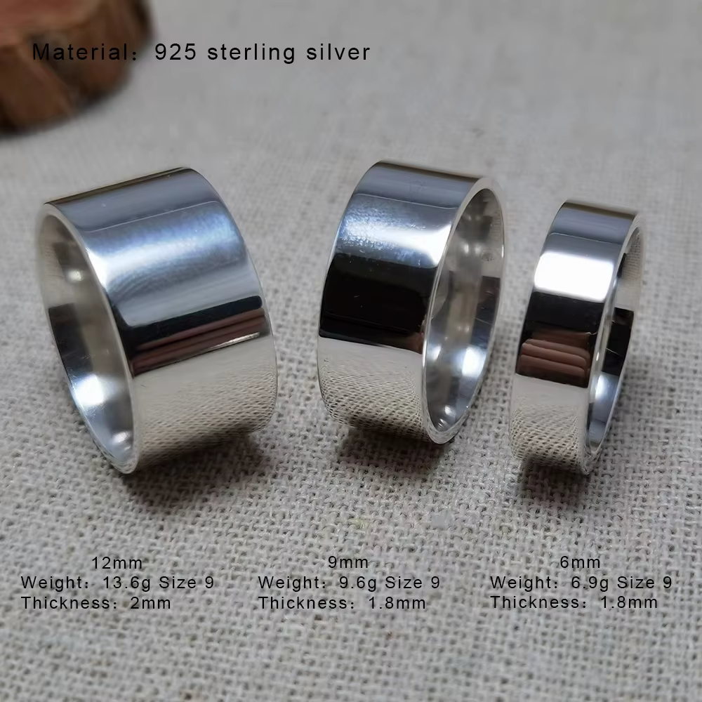 Bagues en argent Sterling 925 véritable pour hommes et femmes