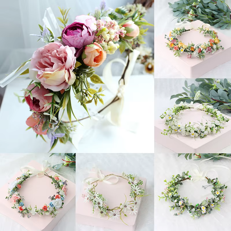 Couronne de roses de style bohème