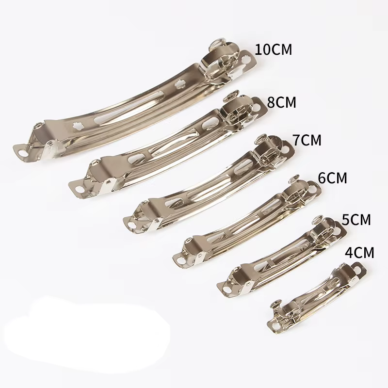 Barrettes françaises en métal couleur Rhodium