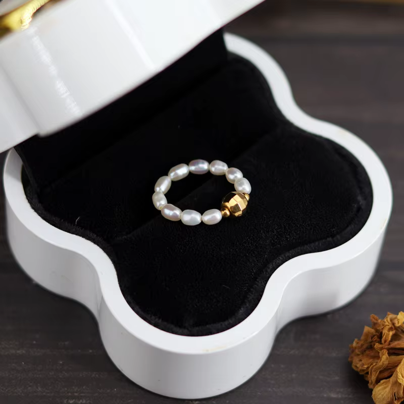 Amaiyllis-Bague réglable en perles d'eau douce naturelles pour femme