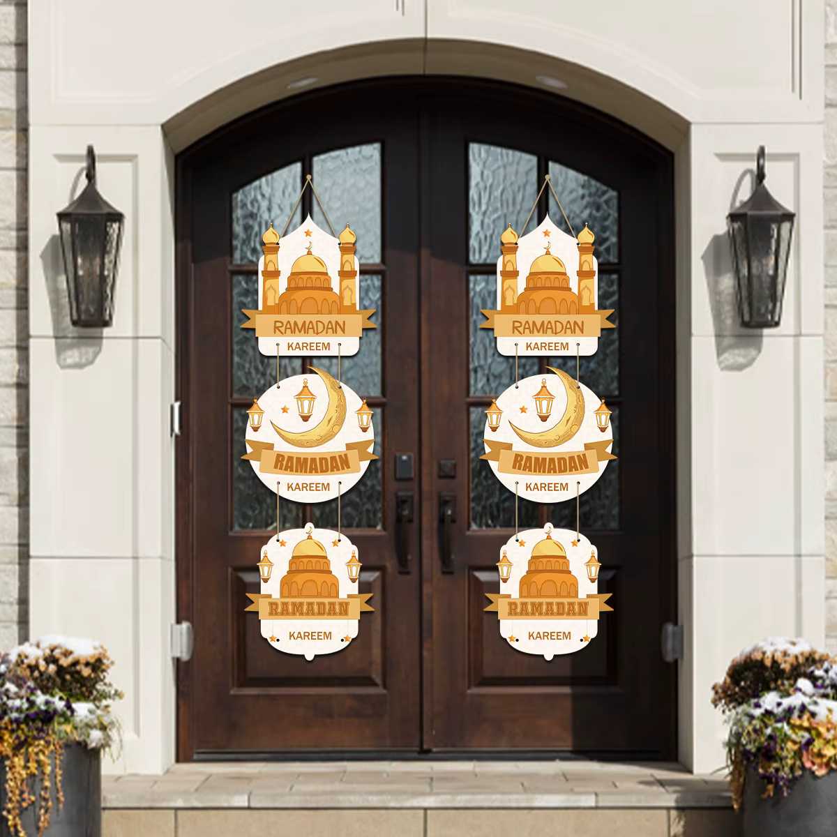 Eid Mubarak porte suspendue drapeau Kareem Ramadan décor pour la maison 2025