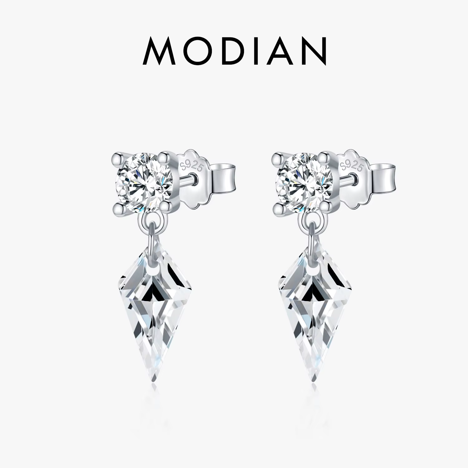 MODIAN 925 en argent Sterling luxe scintillant cerf-volant zircone balançoires boucles d'oreilles pour les femmes bijoux fins accessoires