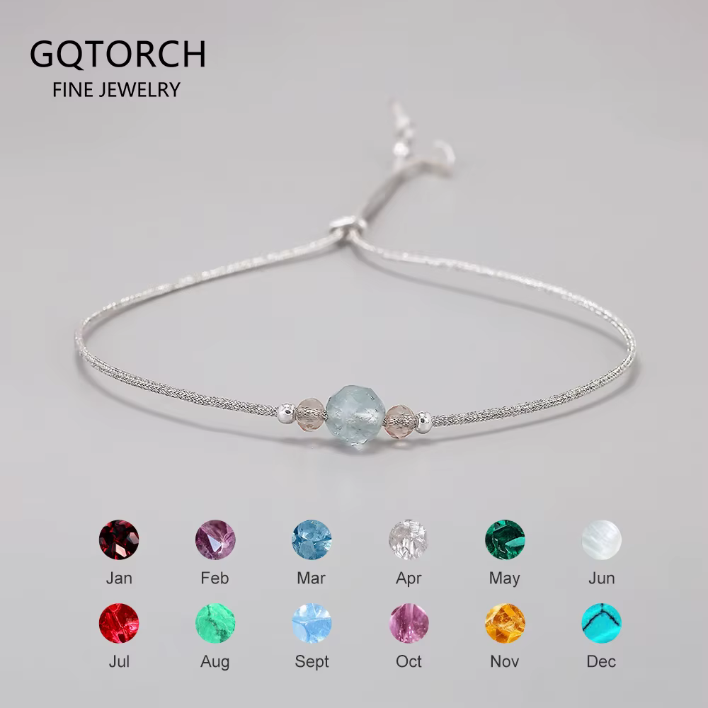 Bracelet en pierre de naissance fait à la main pour filles et femmes