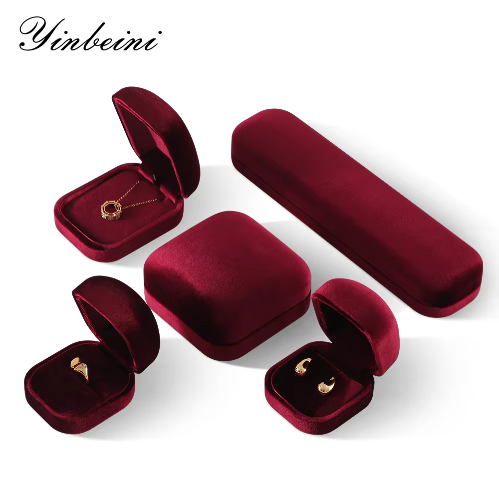Boîte à bagues de mariage Yinbeini, boîte à bijoux en velours, collection de boîtes de rangement pour bracelets, colliers, pendentifs, organisateur de bijoux, H030