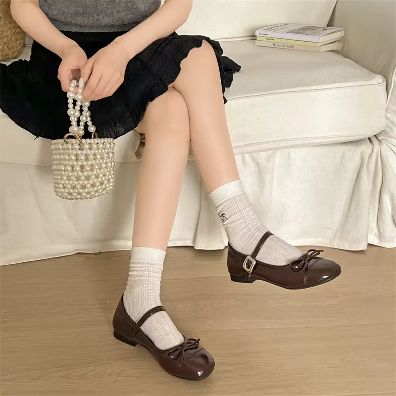 Chaussures plates de ballet vintage pour femmes