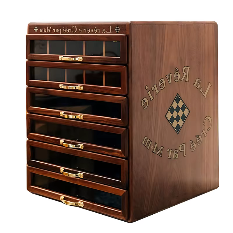 Armoire de rangement de bijoux en bois massif
