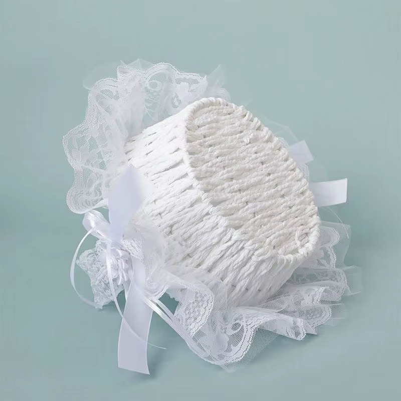 31BB Panier fleurs blanches pour réception mariage