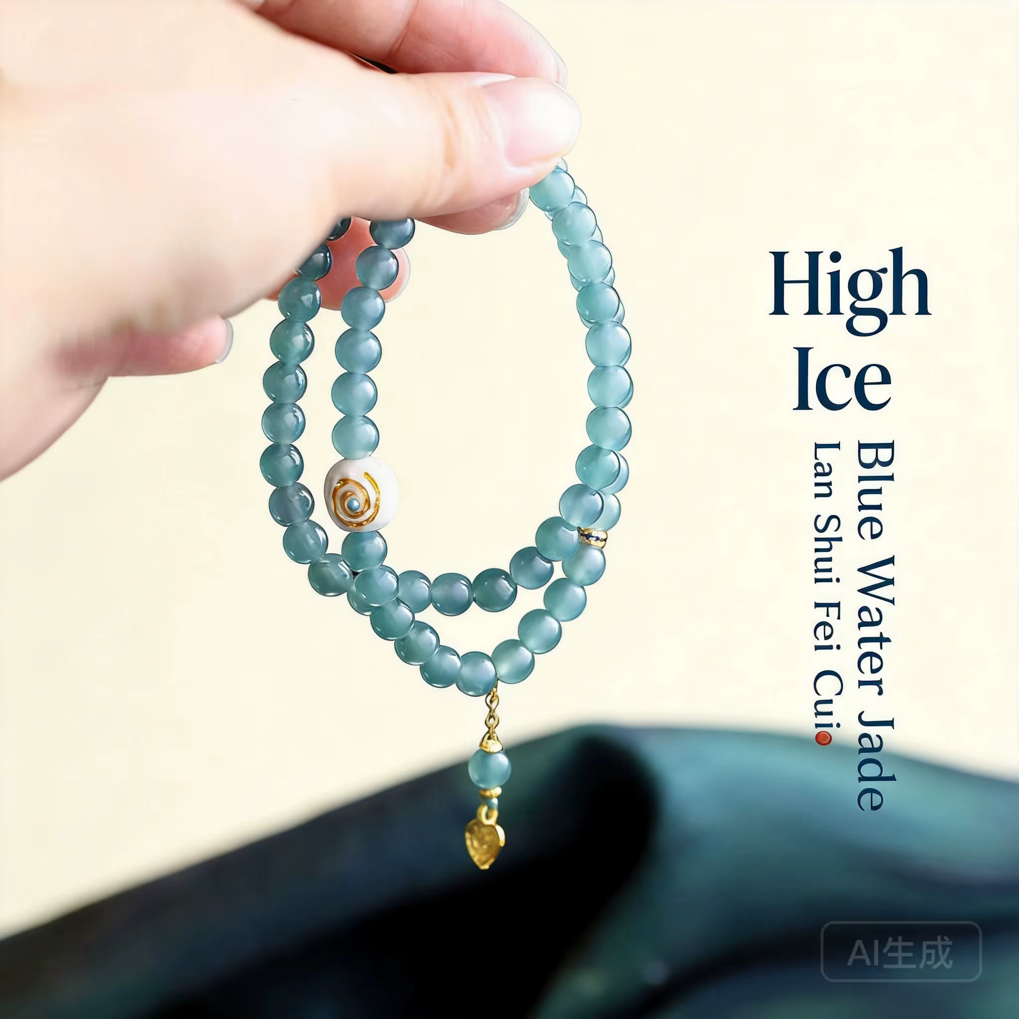 Bracelet en perles de jadéite naturelle de qualité A pour femme