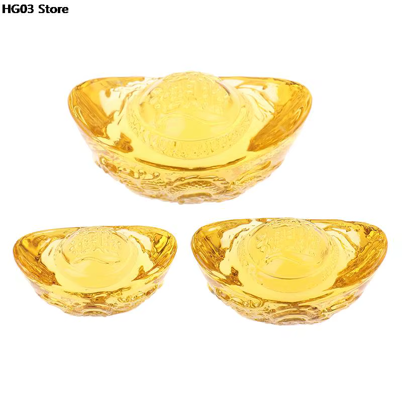 Yuan Bao en cristal jaune doré