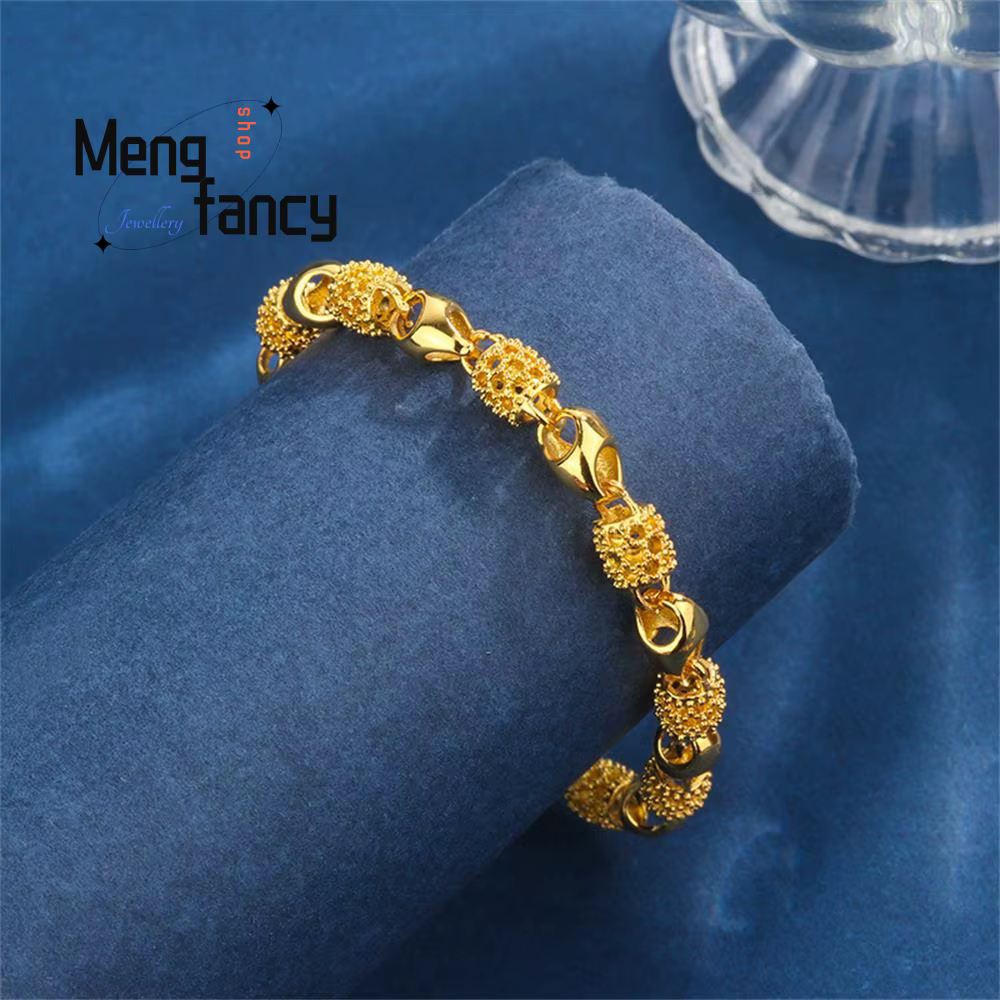 Bracelet délicat ajouré en or sable vietnamien 24K