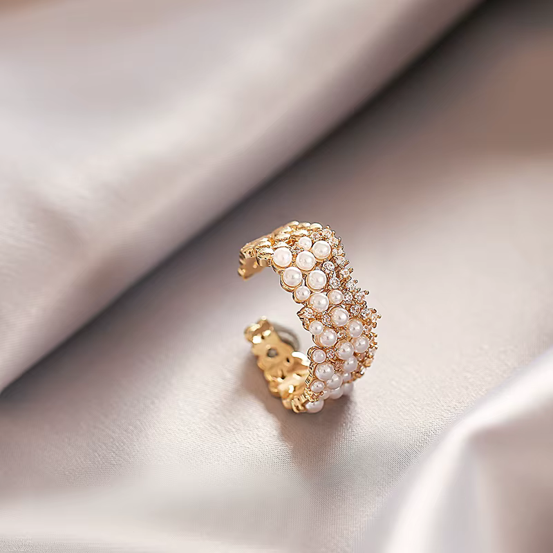 Bagues d'ouverture de perles incrustées de Zircon