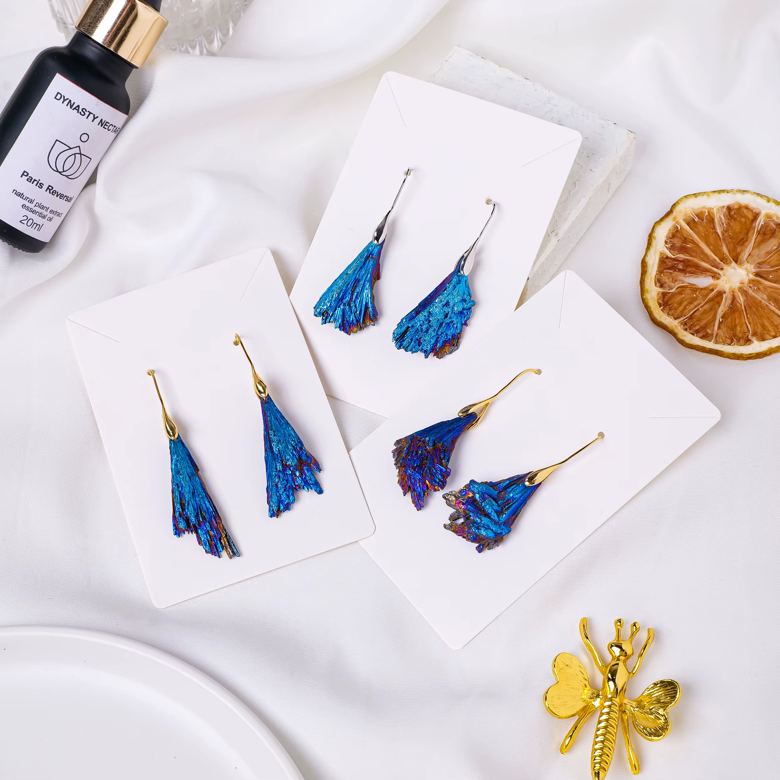 Boucles d'oreilles en cristal naturel Aura
