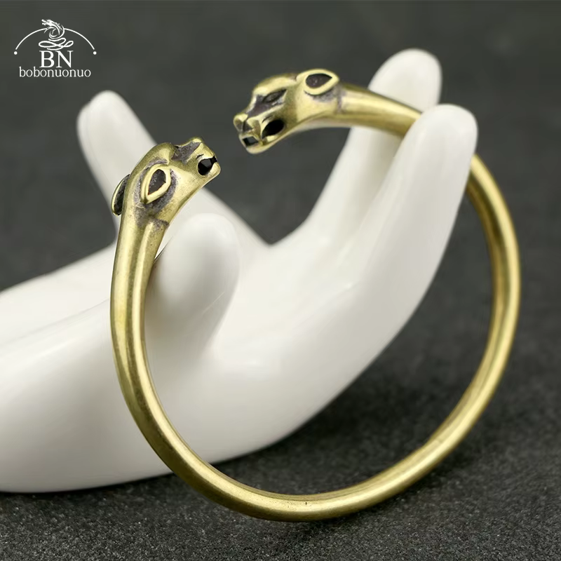 Bracelets léopard en laiton punk pour hommes et femmes
