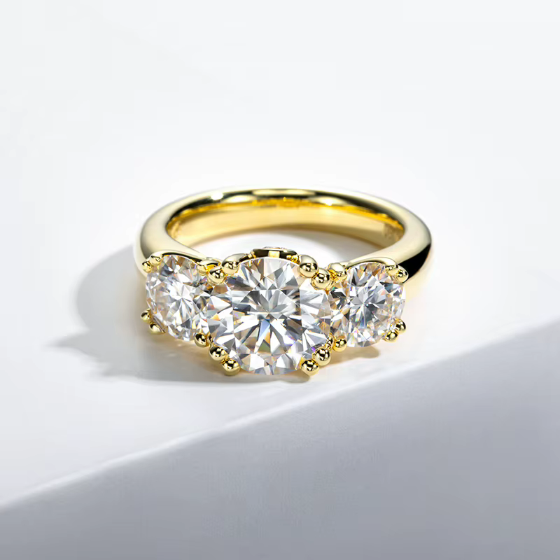 Bague de fiançailles en argent Sterling 925 Moissanite 5 carats