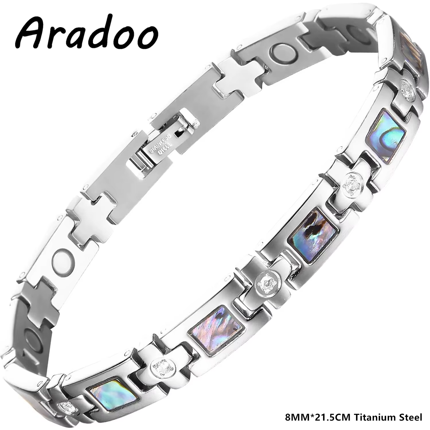 ARADOO – Bracelet magnétique en acier inoxydable 316L pour femmes