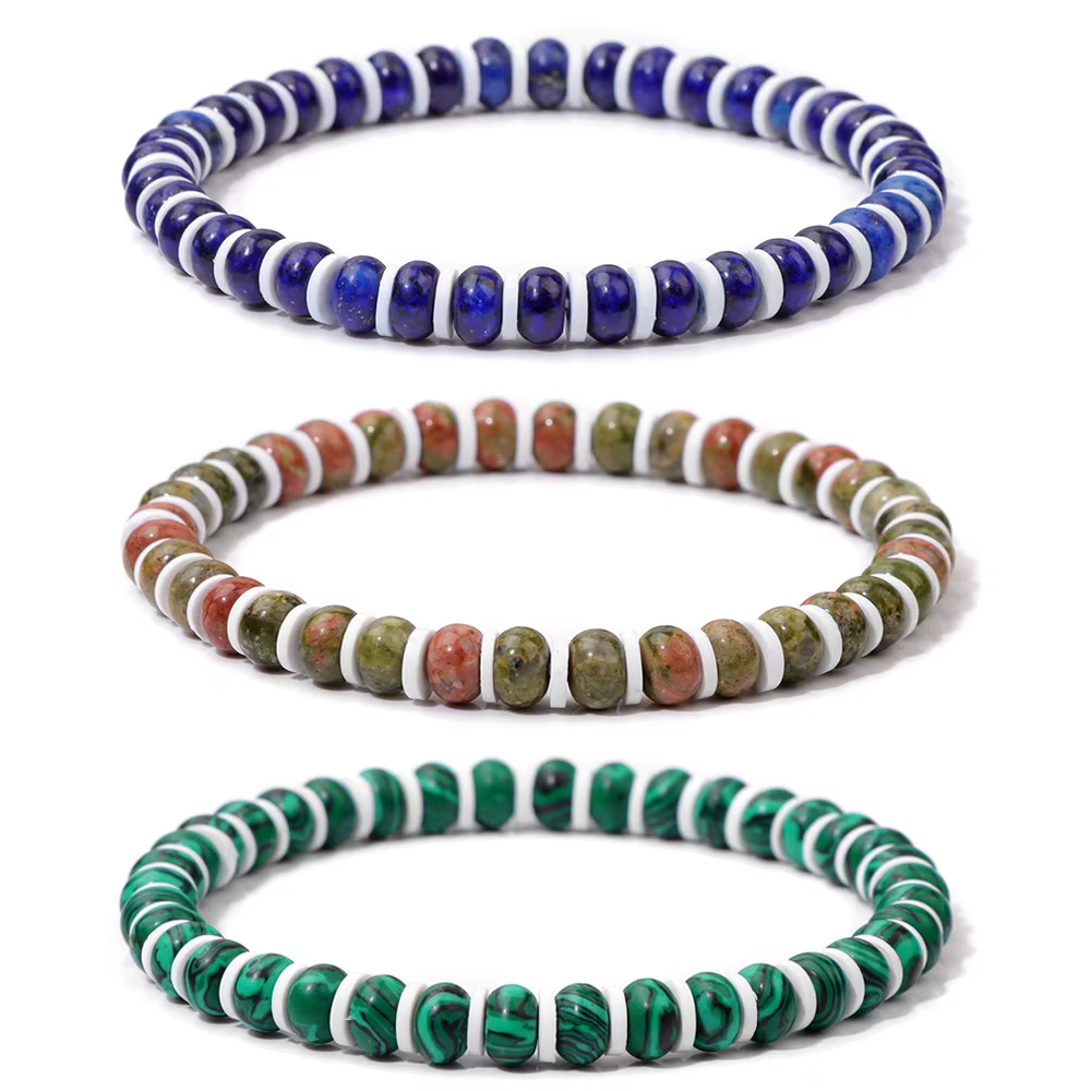 Bracelet de Perles Rondelles Boho pour Femme et Homme