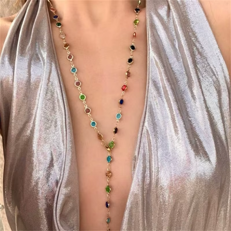 Chakra pierre gemme perles longue chaîne collier femmes Yoga Reiki guérison équilibrage Maxi