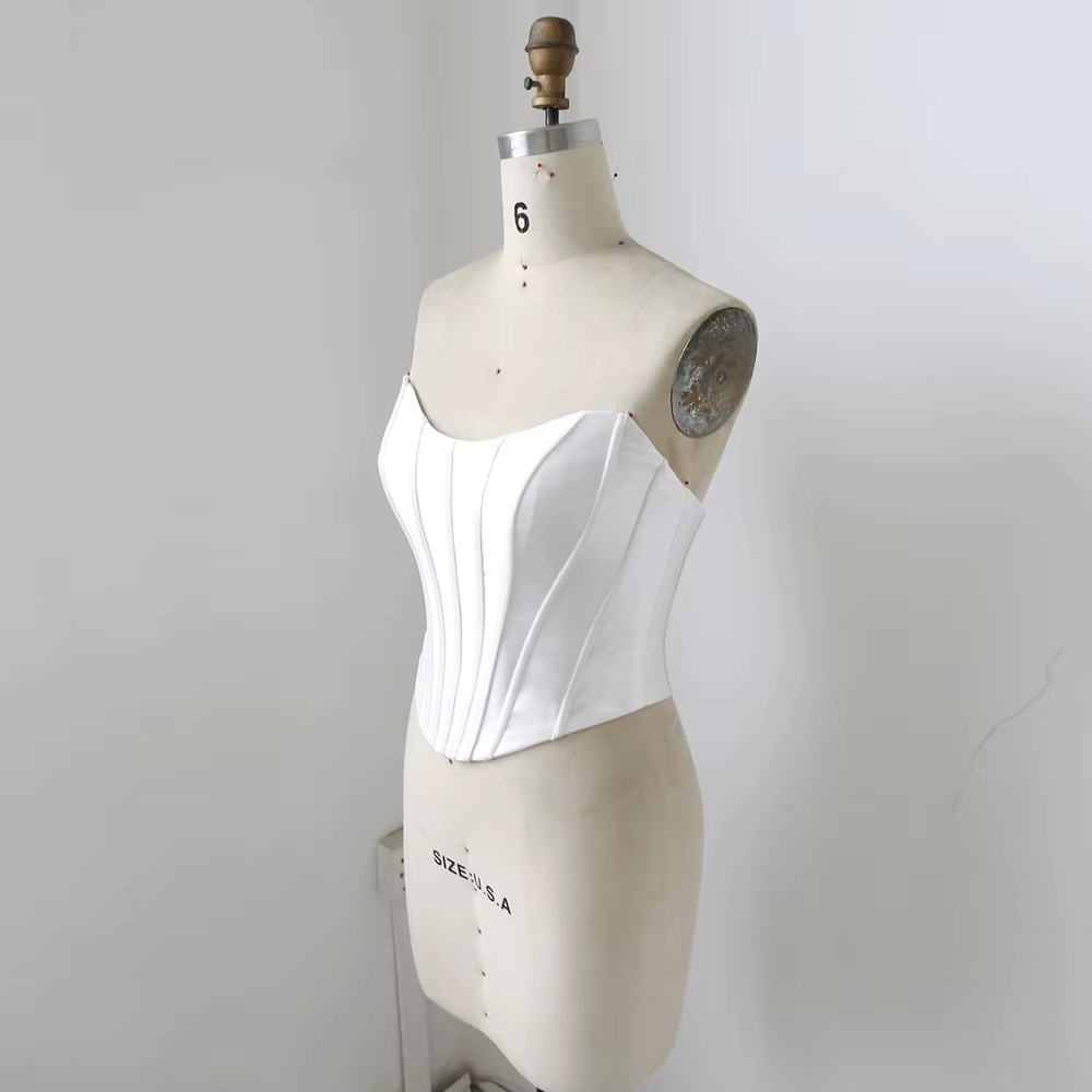 Nouveau corset Mikado avec armatures pour robe de mariée