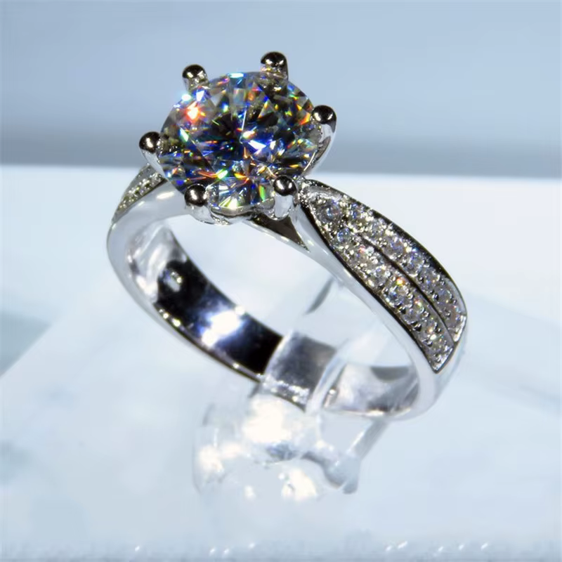 Solitaire – bague diamant de laboratoire en or blanc 3ct pour femme