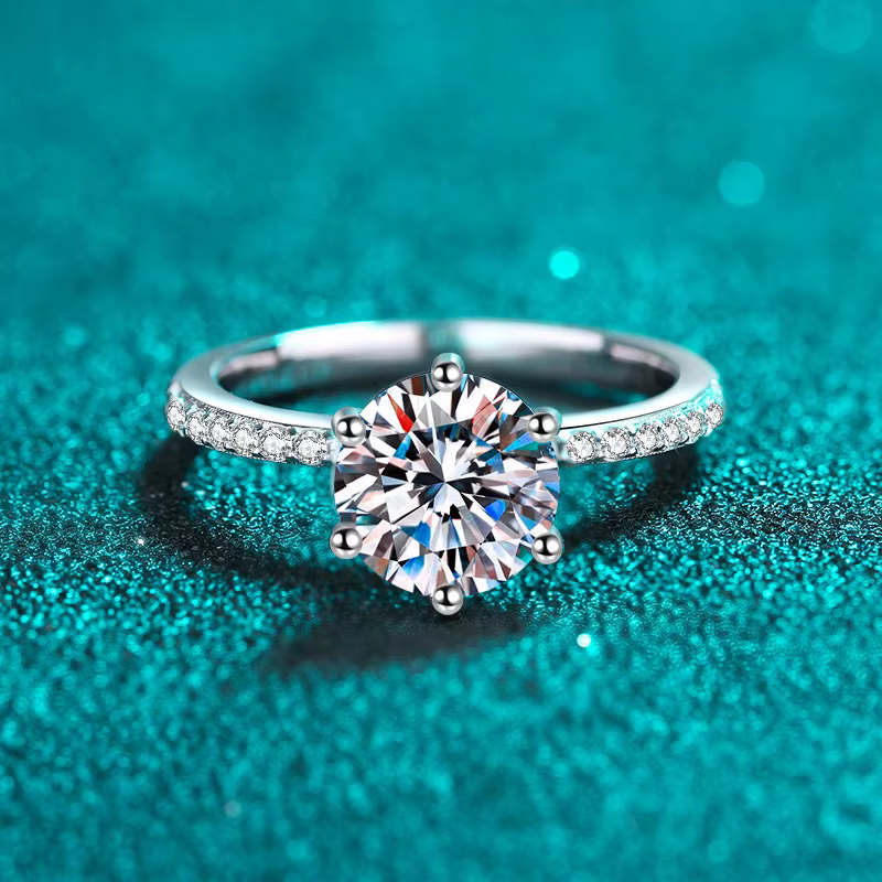 Bague en argent sterling 925 avec moissanite 2 carats pour femme, bague de mariage en argent 925, alliance de fiançailles, bijoux de mode