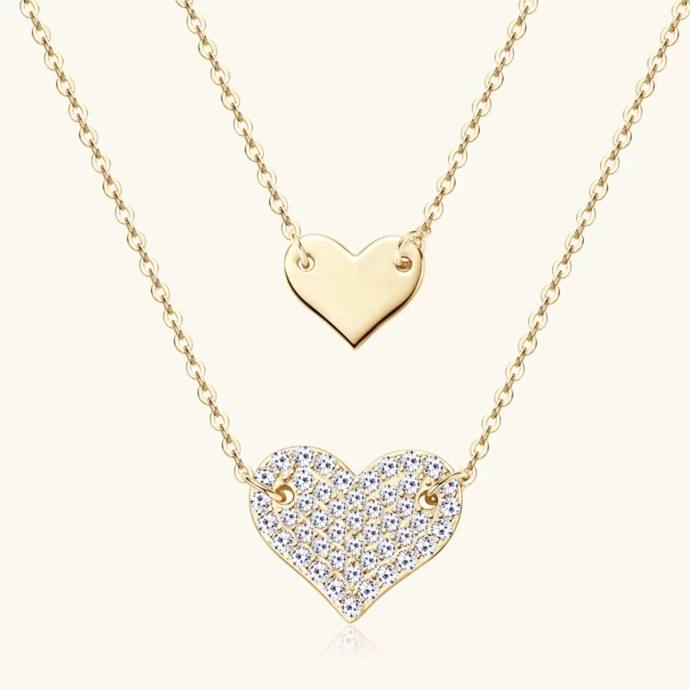 Collier avec pendentif en forme de cœur Moissanite pour femmes