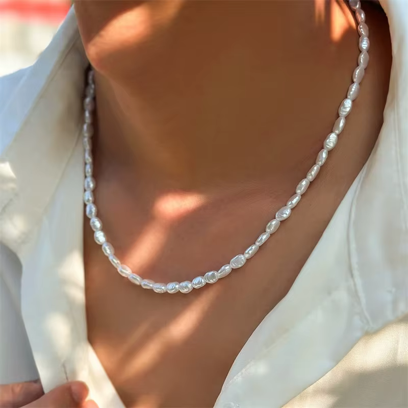 Collier ras du cou en Imitation de perles pour femmes