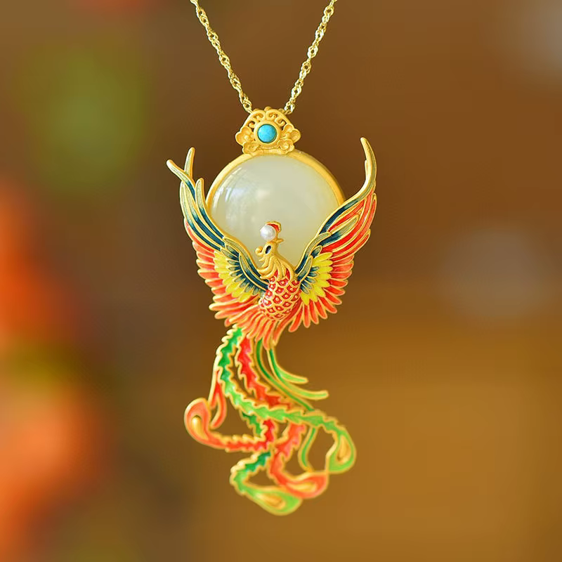 Broches Phoenix en émail coloré pour femmes