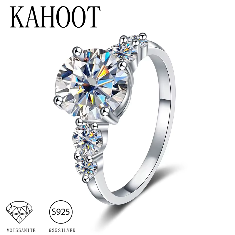 Une bague moissanite en argent 925 de 3.8 carat