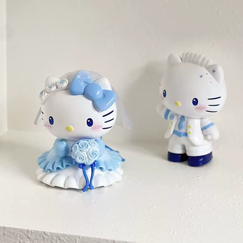 Figurines de couple de mariage Hello Kitty