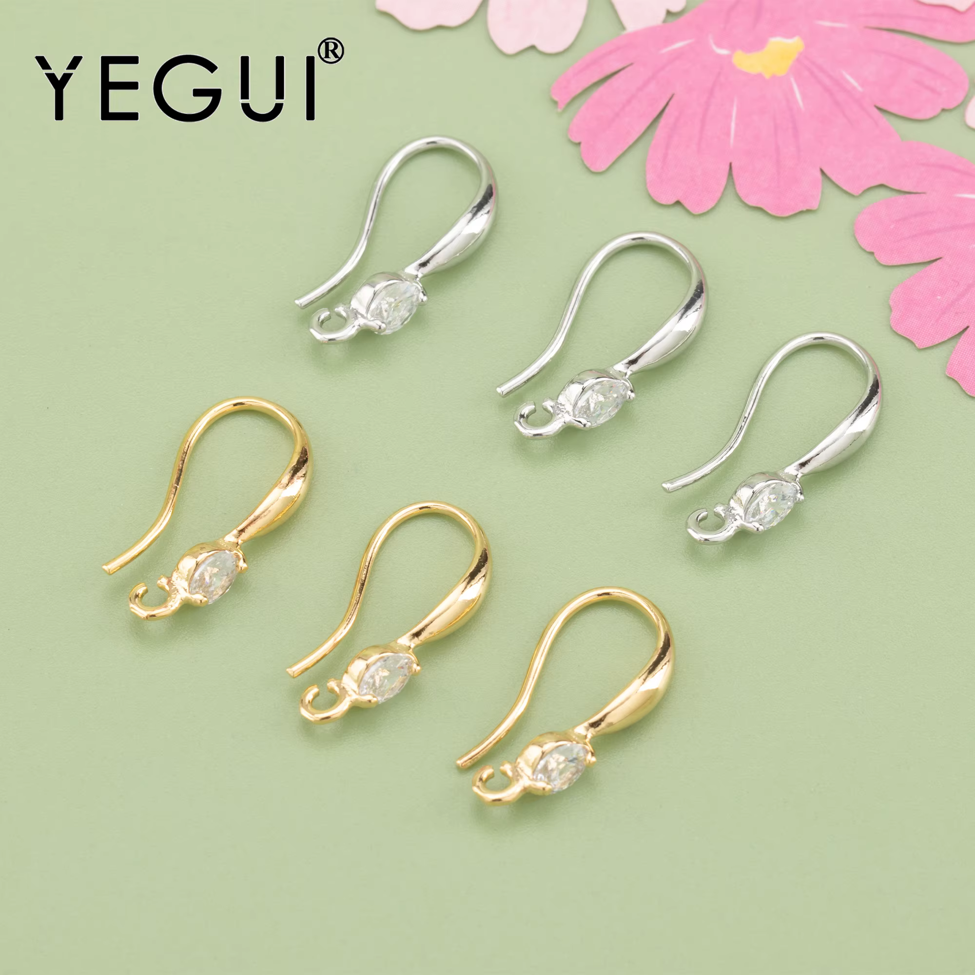 Boucles d'oreilles plaquées or 18 carats pour la fabrication de bijoux