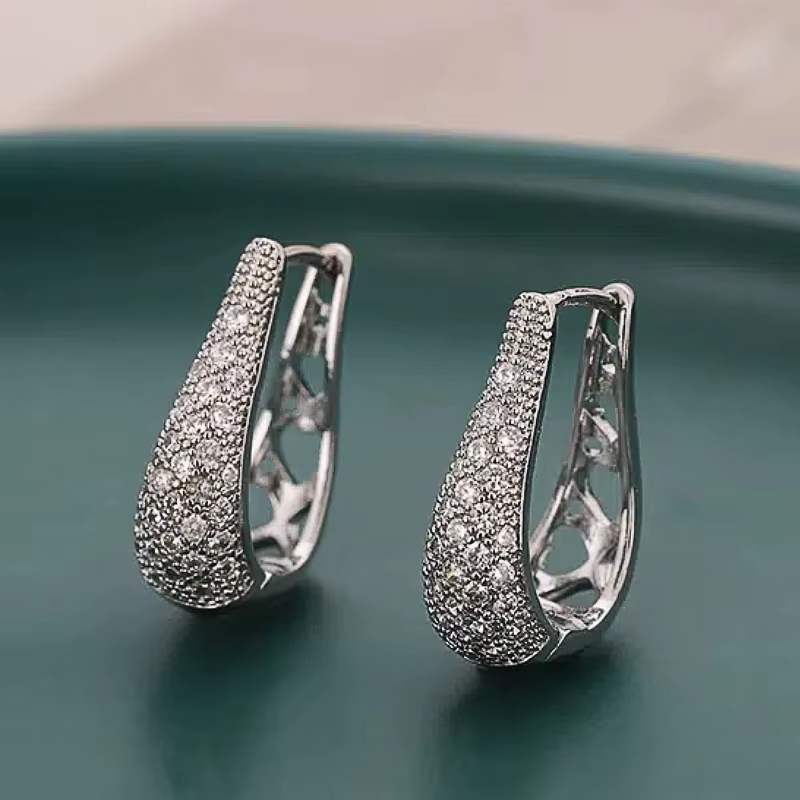 Huitan – boucles d'oreilles créoles couleur or/argent pour femmes