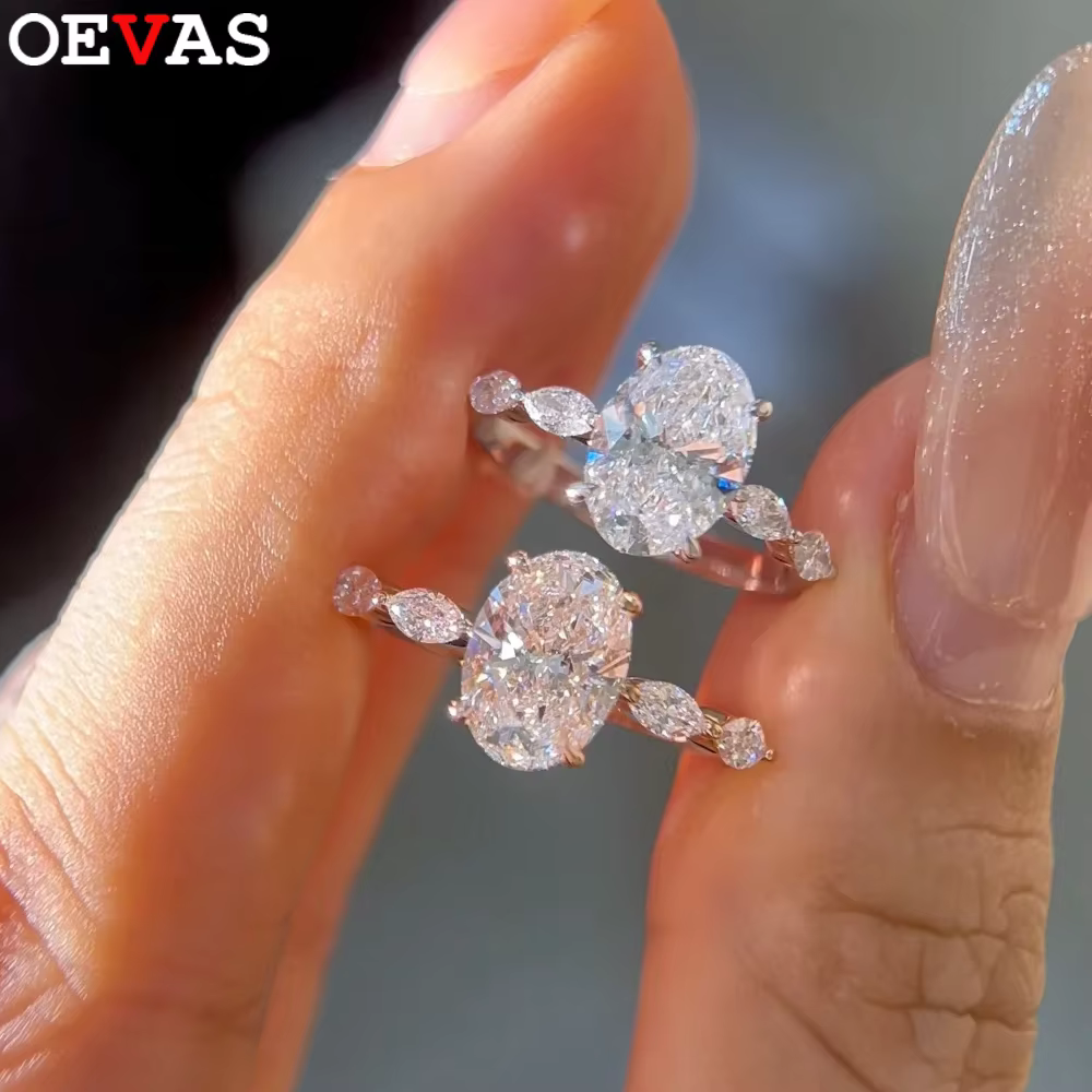 OEVAS – bagues en diamant Moissanite pour femmes