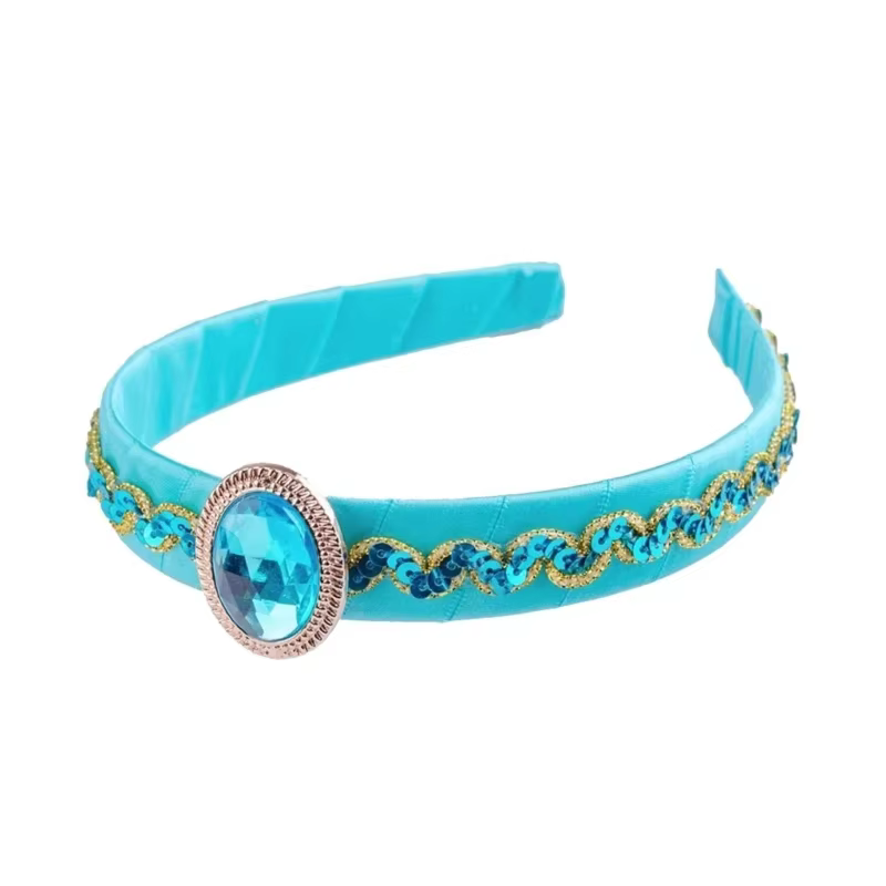 Filles Jasmine Bandeaux avec Grand Cristal Chapeaux Princesse Arabe Bandes Cheveux