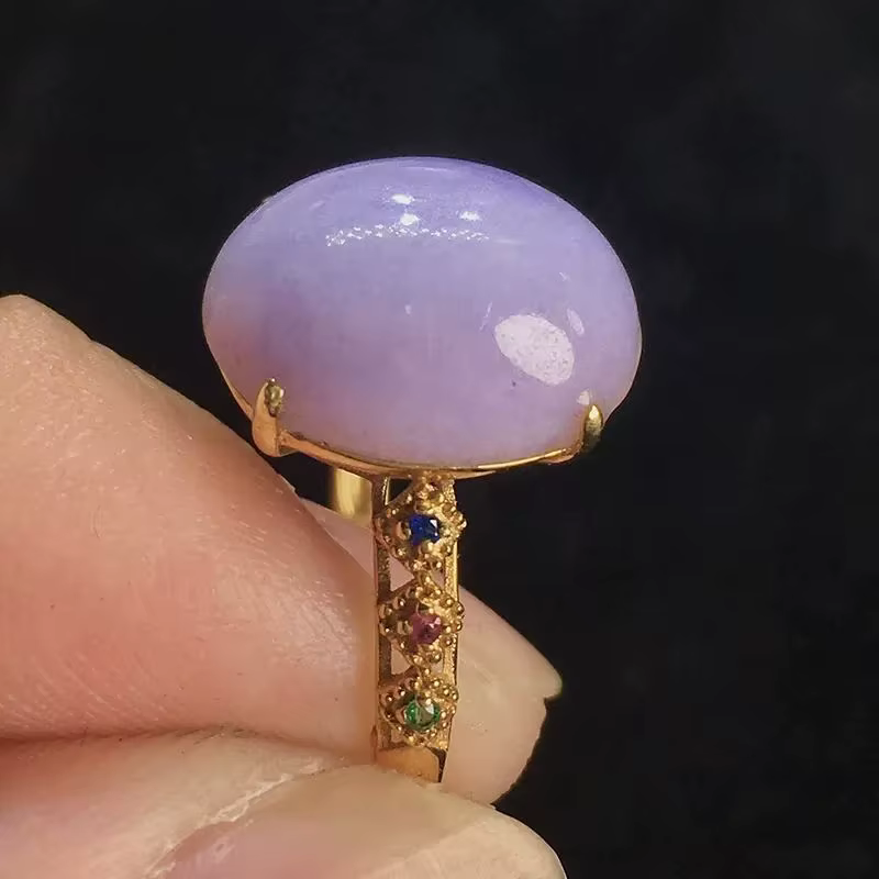 Bagues ovales en calcédoine violette naturelle pour femmes, classiques, à la mode, incrustées d'argent, cristal coloré, bijoux exquis, cadeau de mariage