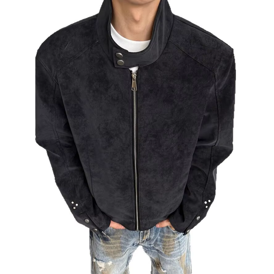 Veste courte en daim pour homme