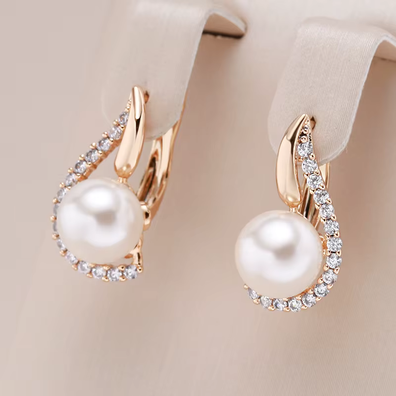 Kinel – boucles d'oreilles de luxe en or Rose pour femmes