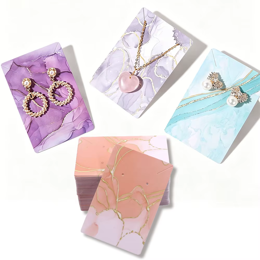 20 cartes de présentation pour boucles d'oreilles 6x9cm, cartes de présentation pour colliers style abstrait, pour emballage de bijoux, cartes de présentation de bijoux DIY en carton