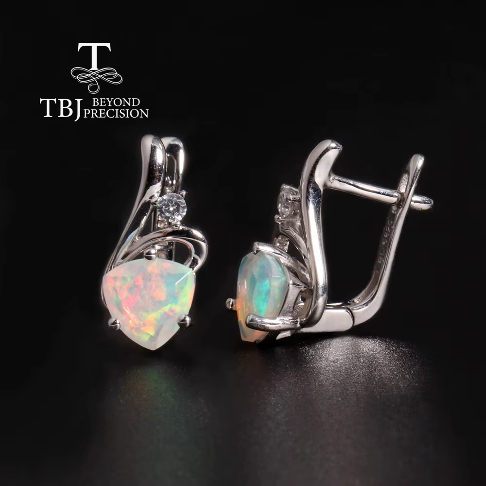 Boucles d'oreilles en opale naturelle