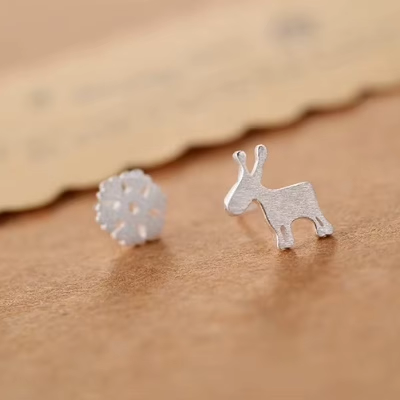 Boucles d'oreilles flocons de neige en argent Sterling 100% et 925