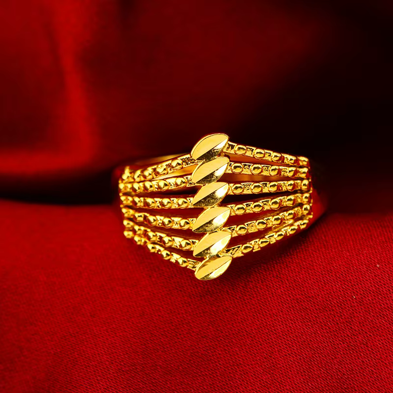Bague plaquée or jaune 18 carats véritable pour femme