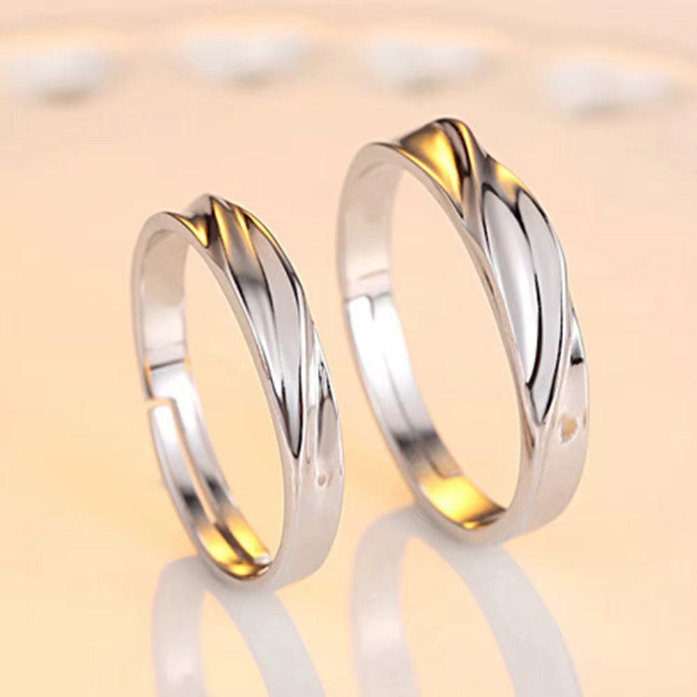 Bague torsadée unisexe simple de luxe en argent sterling 925 pour femmes