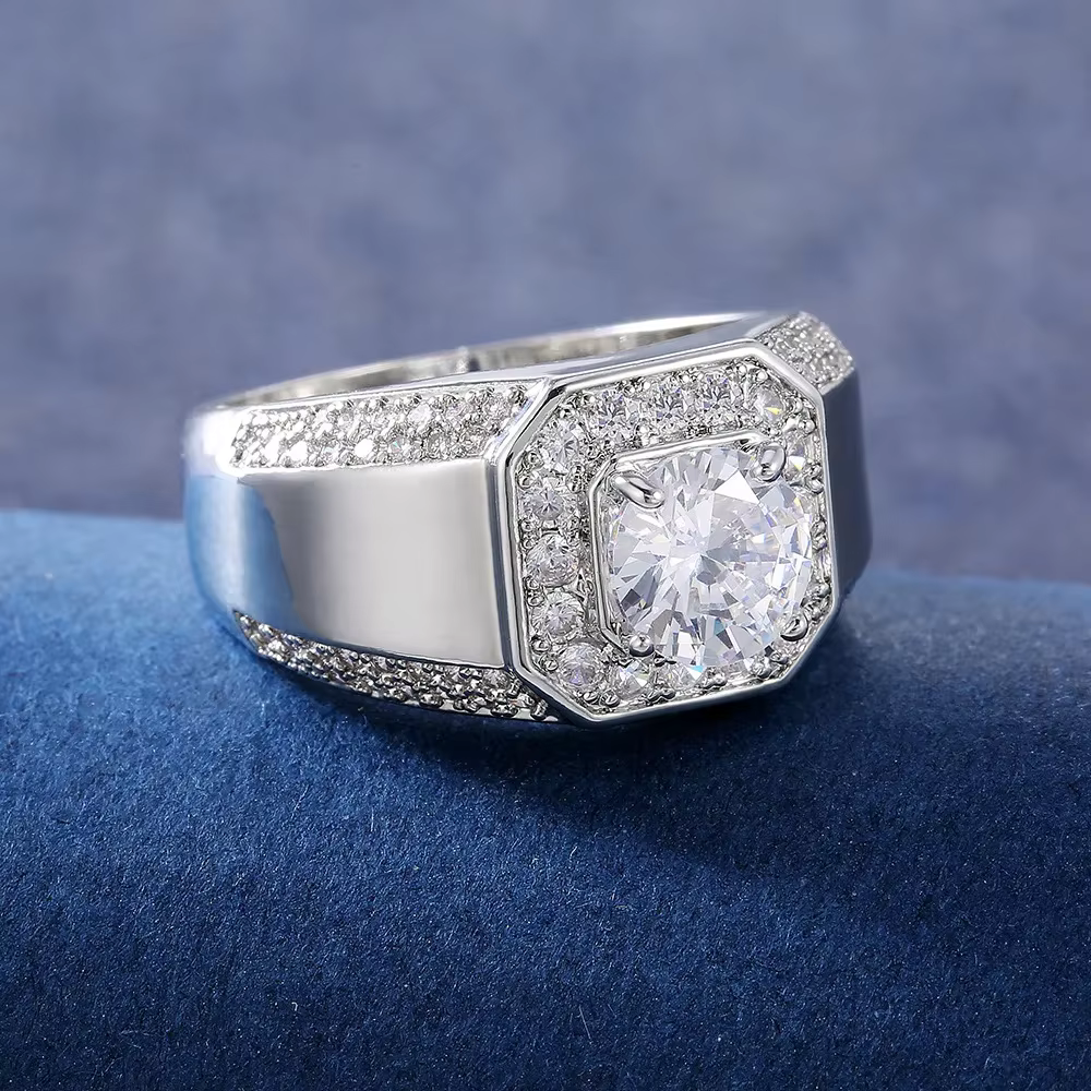 Bague de luxe en argent Sterling 925 pour hommes
