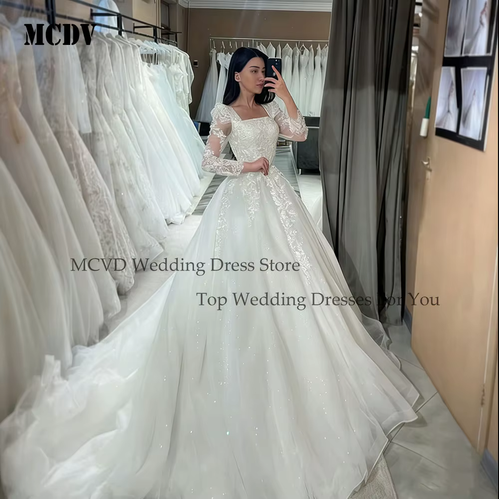 MCDV classique col carré robes De mariée pour femme