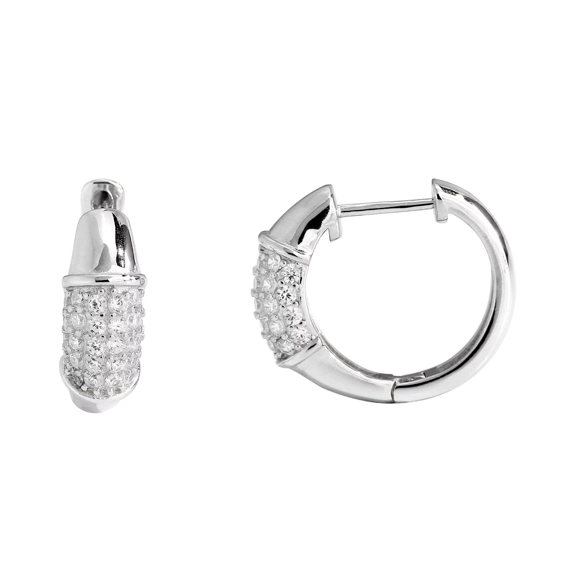Amaiyllis-Boucles d'oreilles rondes en argent regardé S925 incrustées de clips d'oreille