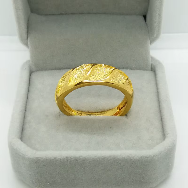 Paire de matiques conviviale rées en or jaune véritable 18 carats plaqué pur pour hommes et femmes