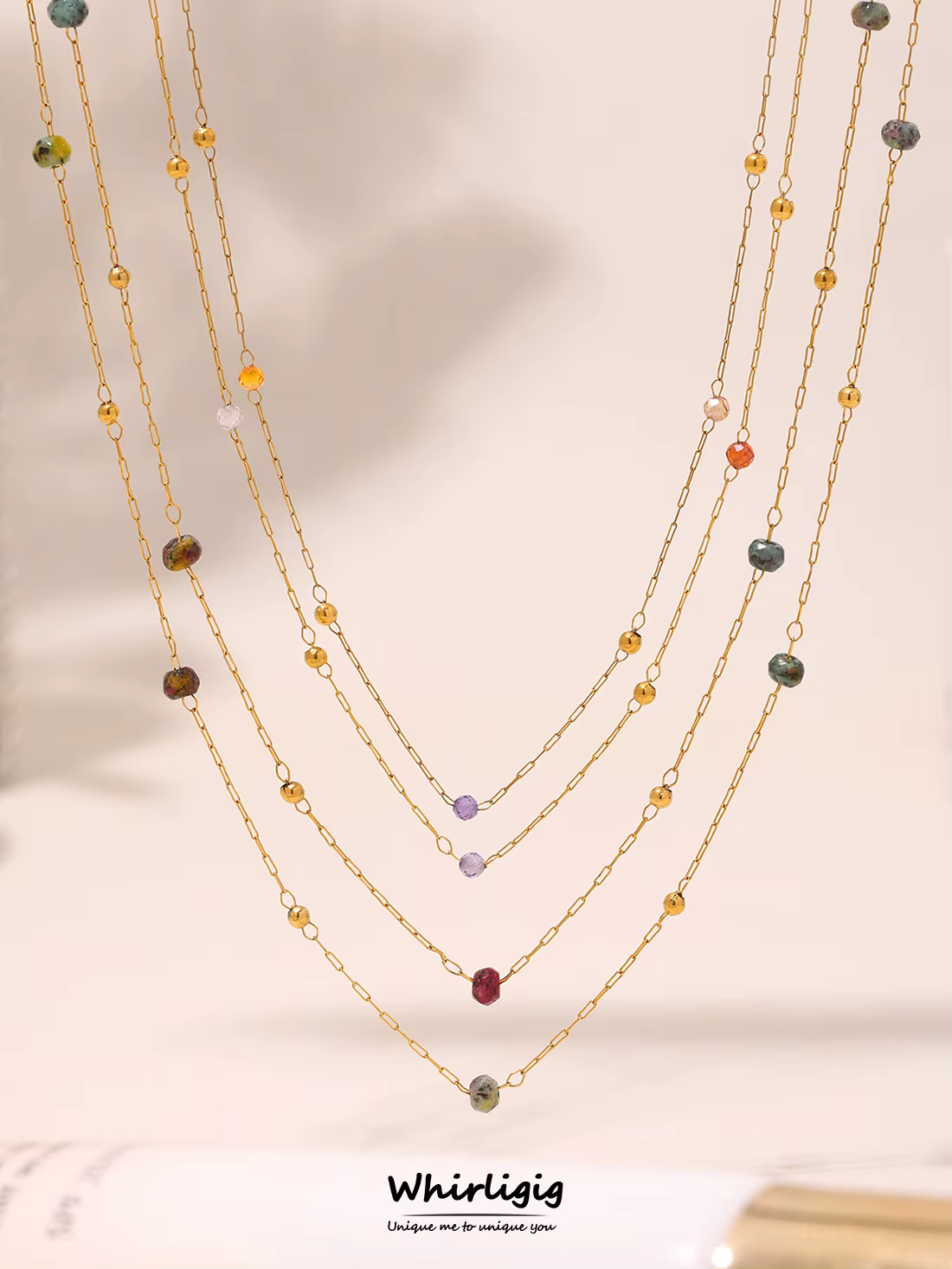 Collier rond en acier inoxydable pour femmes, pierres naturelles colorées, chaîne fine, ne se décolore pas, ras du cou, breloque, bijoux cadeau