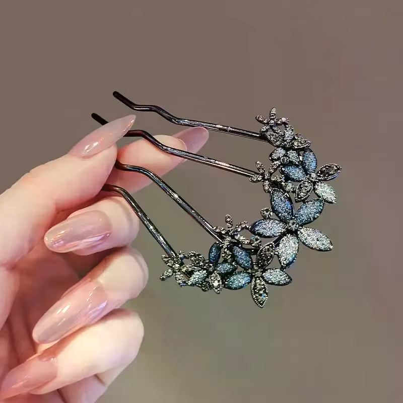 Peignes à cheveux élégants en forme de fleur de perle
