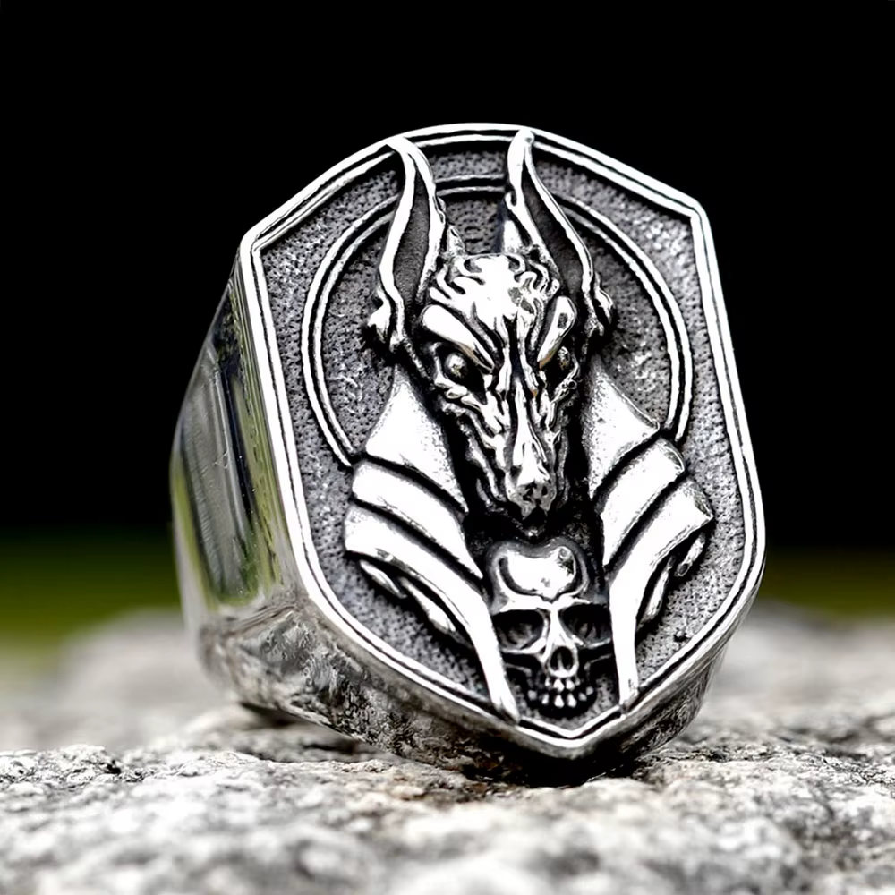 2025 arrivée en acier inoxydable nouveau Design Vintage égyptien Anubis dieu mode bijoux motard mode bijoux livraison gratuite cadeau