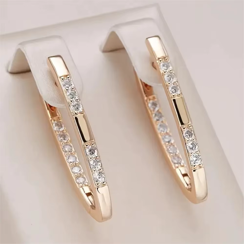 Boucles d'oreilles pendantes luxueuses en forme de V pour femmes