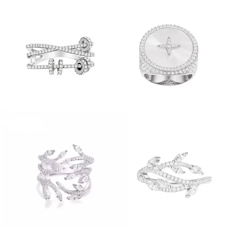LI KI – bague Fritillaria blanche de haute qualité en argent 925